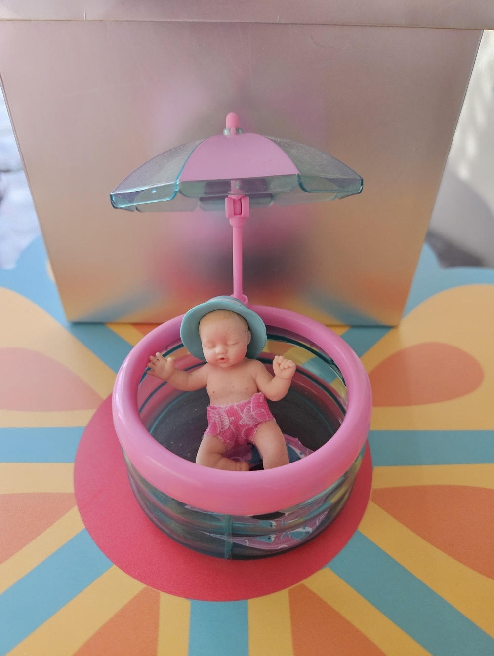 Zuru Mini Baby Pool Playset with Pink and Teal Umbrella